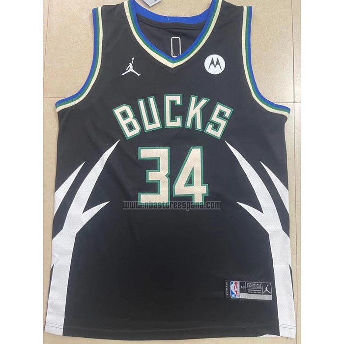 Camiseta Milwaukee Bucks Giannis Antetokounmpo NO 34 Statement 2022-23 Negro